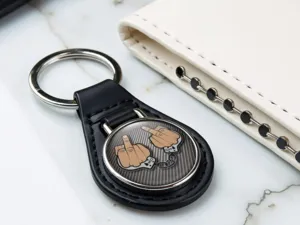 Leather Keychain Sleek Design Secure Fastening